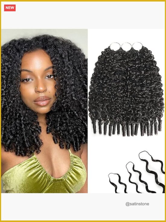 Human Crochet Hair 16 Inch Burmese Curly 180g Pre-Separated Feather Crochet main image 5